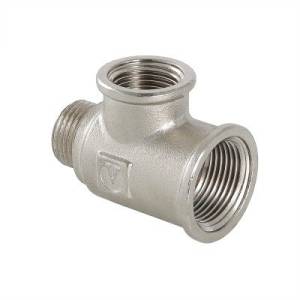 Тройник VALTEC 1/2 х 3/4 х 3/4 внутренняя-наружная резьба, никелированная латунь