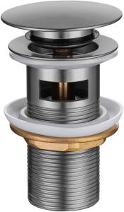 Донный клапан Allen Brau Priority 5.31023-MG с переливом, 1 1/4", графит браш