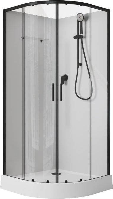 Душевая кабина Aquanet Passion EVO 267256 90x90, профиль черный, стекло прозрачное, без крыши