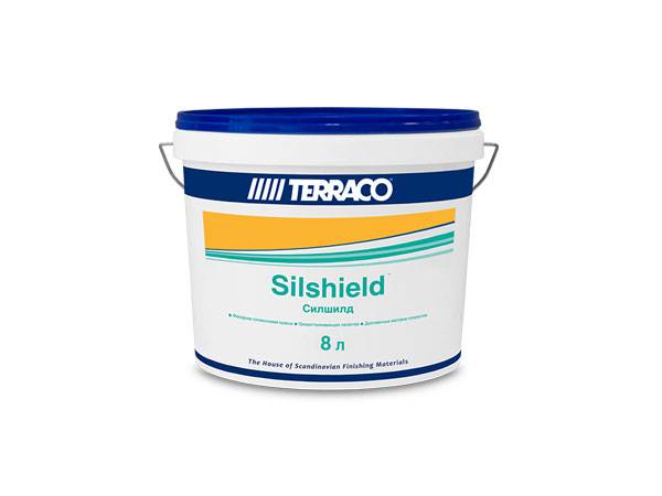 Силиконовая краска для поверхностей с пористой структурой Terraco Silshield матовая белая 8 л