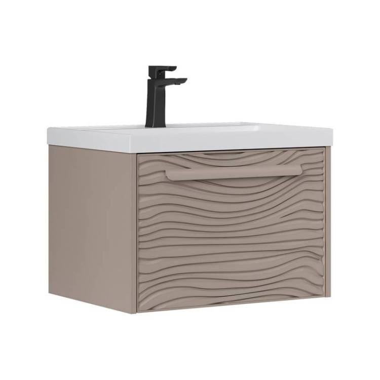 Тумба с раковиной Equil Gleam 60 подвесная, амарок, дуб вотан