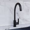 Смеситель для кухни Avrora Moon AV3521 с высоким поворотным изливом, черный фото 4