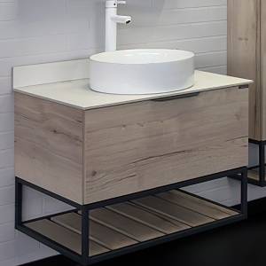 Тумба с раковиной Comforty Порто-75 00-00009321 дуб дымчатый