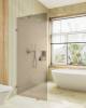 Душевая перегородка MaybahGlass MGD-265-3 79x195, стекло бронза матовая 8 мм, профиль золото
