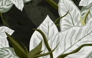 3D Фотообои Artegrafico «Светло зелёные крупные листья» AVG-009 песок