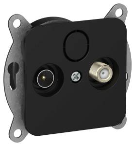 ТВ-розетка TV+SAT проходная IEK Flite FI-AF23-P-K02 черный