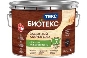 Защитный состав 2-в-1 Текс Биотекс мореный дуб 9 л