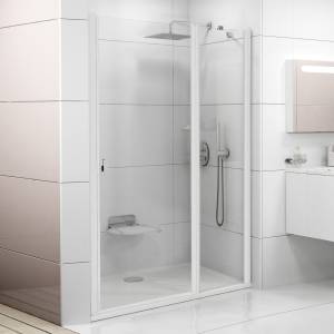 Душевая дверь в нишу Ravak CSD2-120 Transparent, профиль белый + защитное средство