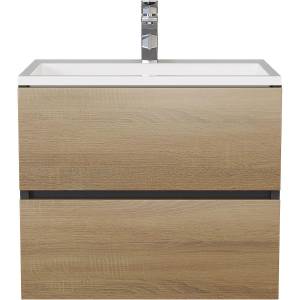 Тумба с раковиной Uperwood Barsa 2930205645 подвесная, черная, дуб сонома, 60 см