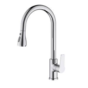 Смеситель для кухни Aquatek Лугано AQ1784CR с выдвижным изливом, хром