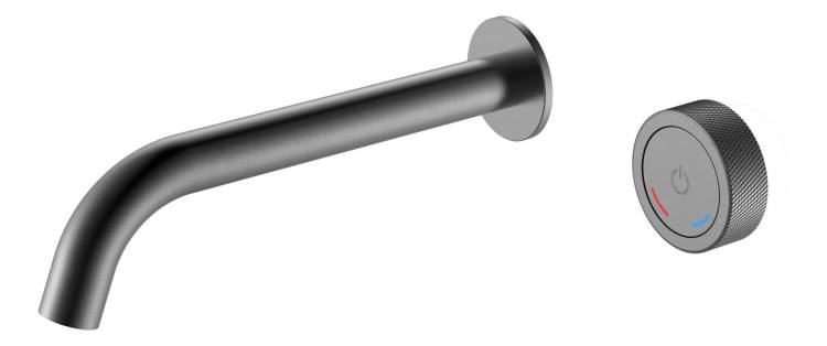 Смеситель для раковины Boheme Tech 158/2-GM автоматический, встраиваемый, Gun Metal