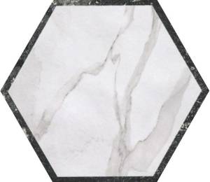 Декор FAP Ceramiche Roma fLVB Deco Esagono Statuario Grafite 21.6x25