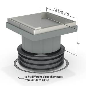 Душевой трап OMP Tea Kalamata 9977.592.9 2 в 1 11.5x11.5 см