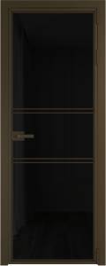 Межкомнатная дверь Profil Doors 2 AX цвет профиля Деорэ, стекло безопасное 6 мм черный триплекс 600x2000