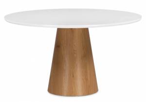 Стол Woodville Huge 15826 white, brown 120x120x75