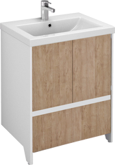 Тумба для комплекта Velvex Klaufs 60.2D.1Y белая, шатанэ, напольная