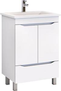 Тумба с раковиной Vigo Grani 60 напольная, 2 дверцы, 1 ящик, белая