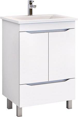Тумба с раковиной Vigo Grani 60 напольная, 2 дверцы, 1 ящик, белая