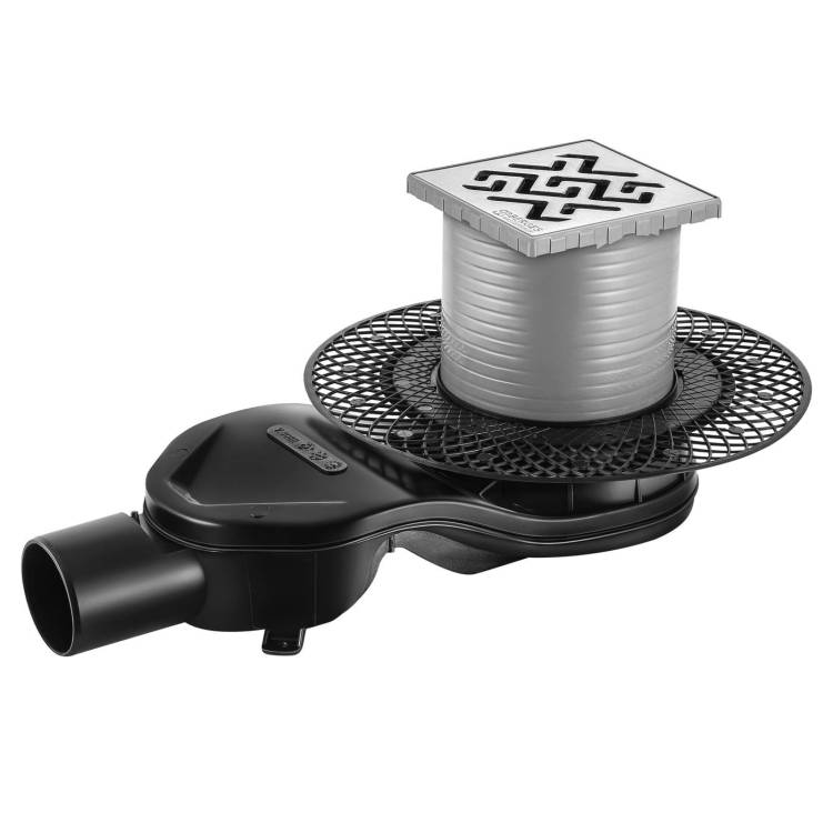 Душевой трап Berges Wasserhaus Platz Antik 90160 100х100, матовый хром