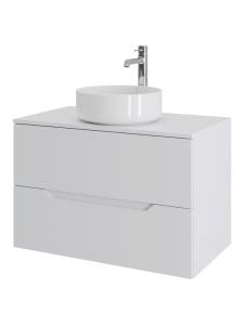 Тумба с раковиной Orange Line Li-80TuwMDF+B09-360W белая матовая, 80.5 см