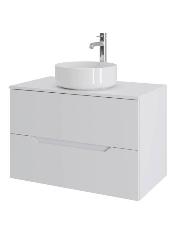 Тумба с раковиной Orange Line Li-80TuwMDF+B09-360W белая матовая, 80.5 см