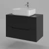 Тумба с раковиной Orange Line Li-80TubMDF+B05-500W черная матовая, 80.5 см фото 3