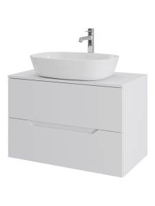 Тумба с раковиной Orange Line Li-80TuwMDF+B08-500W белая матовая, 80.5 см