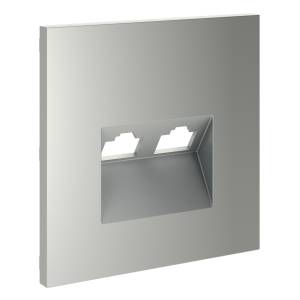 Лицевая панель для двойной компьютерной розетки RJ-45 Voltum S70 VLS001405 сталь