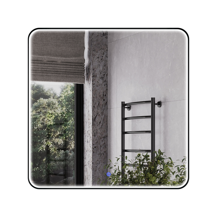 Зеркало Comforty Сириус-80 00-00020724 с подсветкой, чёрный матовый