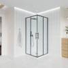 Душевой уголок Veconi Evo 300 GR профиль графит брашинг, стекло прозрачное, 90x90x195 фото 2