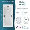 Чугунная ванна Delice Parallel DLR220505RB-AS 170x70, белая, с антискользящим покрытием, с черными матовыми ручками, без ножек
