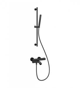 Смеситель для ванны Wonzon & Woghand Loop WW-311-00-508 с душевым гарнитуром, Черный матовый