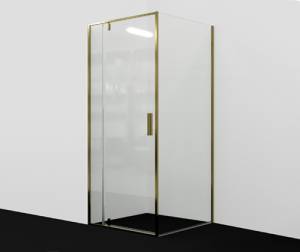 Душевой уголок Wasserkraft Aisch 55P03 профиль золото, стекло прозрачное, 90x90x200