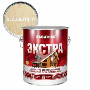 Защитно-декоративное покрытие для древесины Акватекс Экстра алкидное полуглянц бесцветное 2.7 л