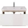 Тумба с раковиной Dreja Perfecto 90 дуб эврика/белый глянец фото 3