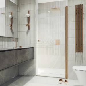 Душевая дверь в нишу MaybahGlass MGD-1670-2 профиль бронза, стекло прозрачное, 198x70