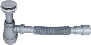 Сифон для раковины Aquanet 312687 с выпуском, серый