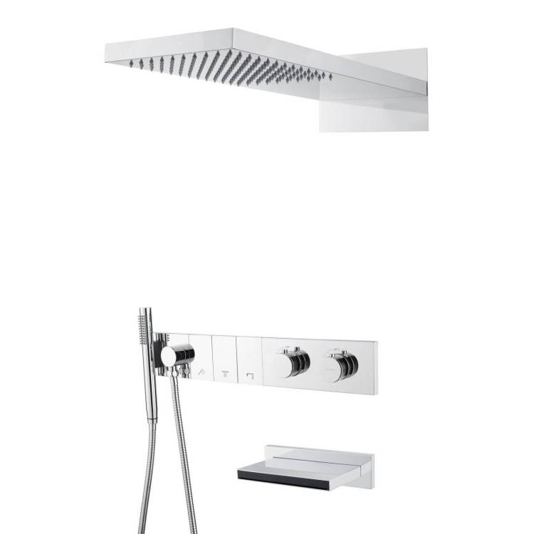 Душевая система Boheme Zodiac 133-2-CR хром, с термостатом, с изливом