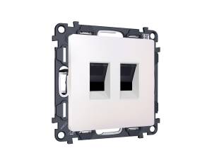 Комплект механизма компьютерной двойной розетки Ambrella Volt MA MA212110 жемчуг