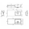Раковина Uperwood Cosmos Quartz RCosmos Quartz120RU над стиральной машиной, правая, уголь, 120x48 фото 7
