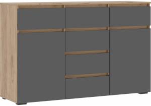 Комод Woodville Элла КМ 05 586699 серый графит 0162/дуб крафт золото