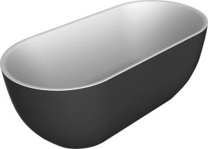 Акриловая ванна BelBagno BB70-1500-800-W/NM 150x80 белый глянец/чёрная матовая