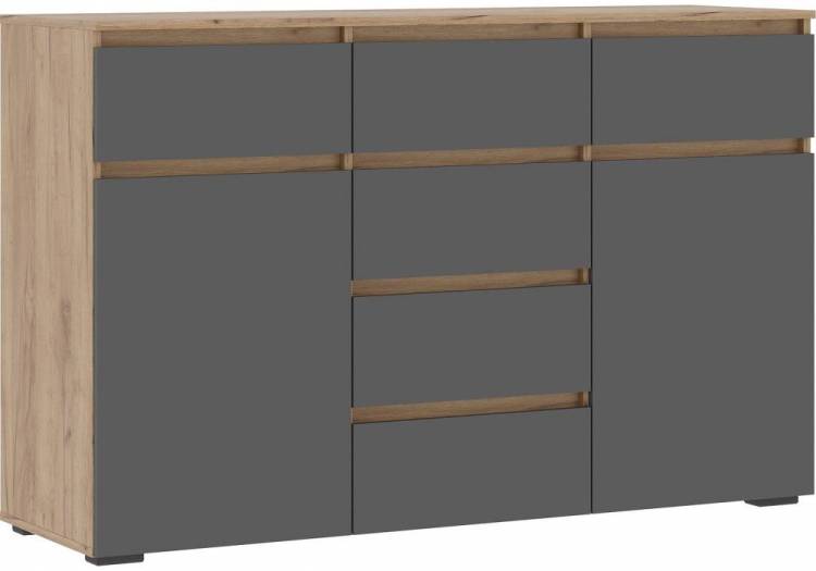Комод Woodville Элла КМ 05 586699 серый графит 0162/дуб крафт золото