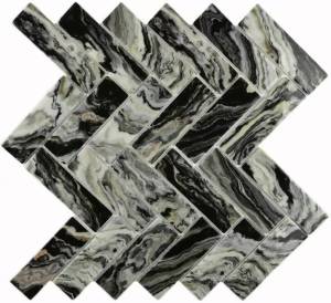 Мозаика Bonaparte Стеклянная Мозаика Hadar Black 3x9.8x4.5 26.8x28.6