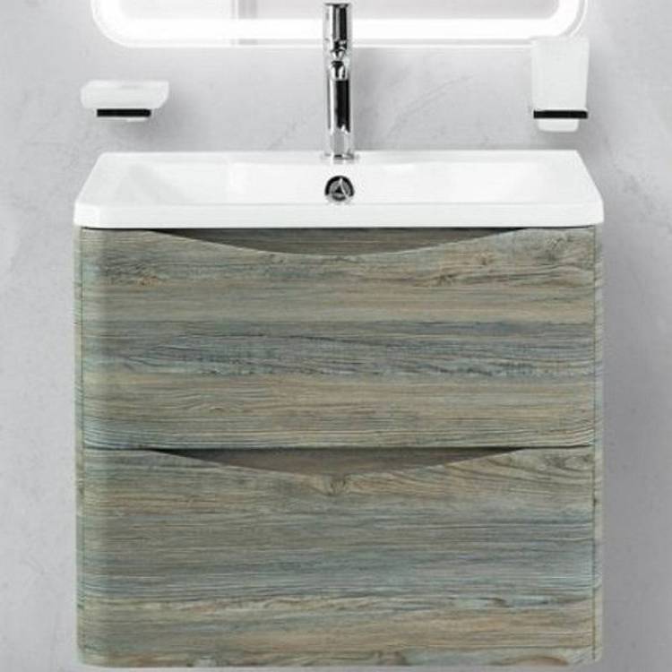 Тумба с раковиной Belbagno Acqua ACQUA-600-2C-SO-PS 60x45x50 Pino Scania подвесная с двумя выкатными ящиками