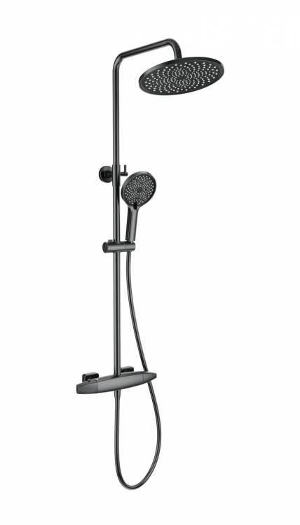 Душевая стойка Wonzon & Woghand WW-B3035-A1-BGG с термостатом, темный графит