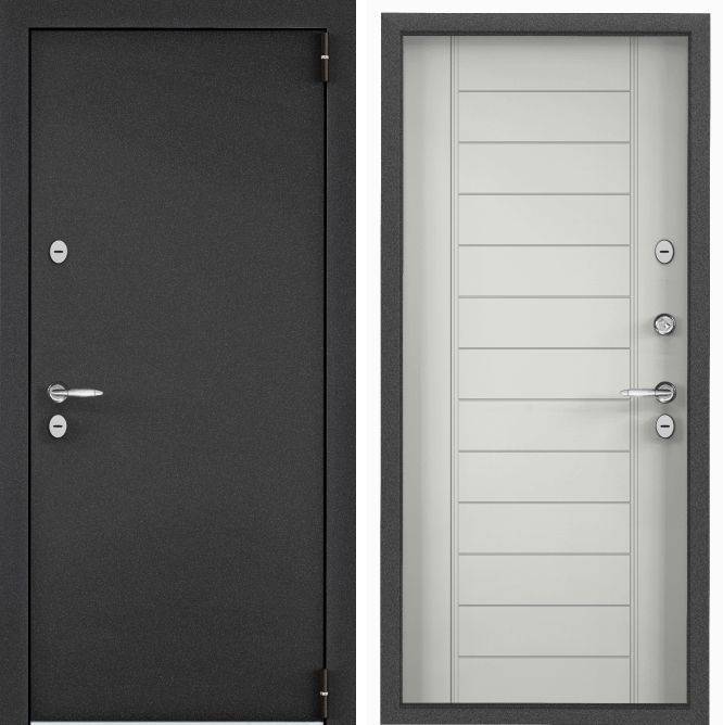 Входная стальная дверь Torex SNEGIR 20F MP 961339 Темно-серый букле графит/ПВХ Ферро 2000x880