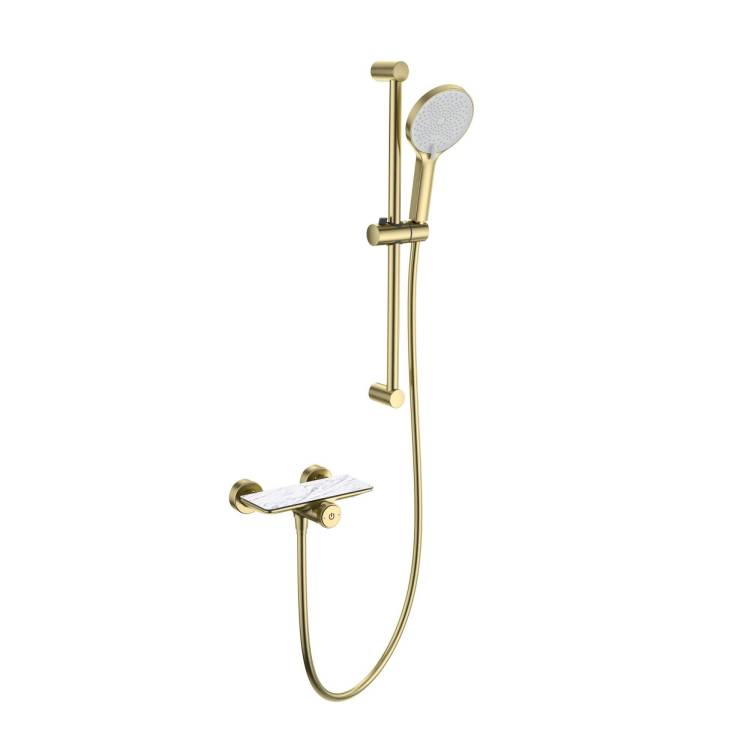 Смеситель для душа Wonzon & Woghand WW-B2052-A-BG с душевым гарнитуром, брашированное золото