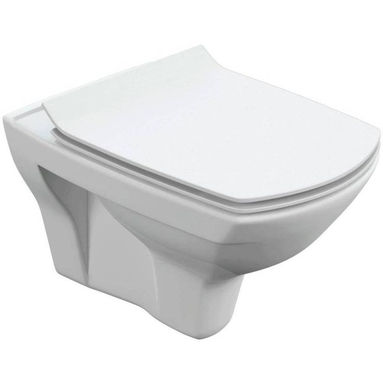 Унитаз подвесной Cersanit Carina S-MZ-CARINA-XL-COn-S-DL-w XL Clean On DPL EO slim