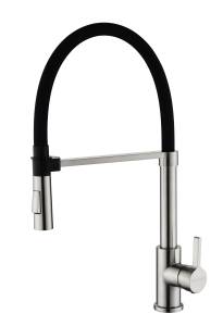 Смеситель для кухни Paulmark Halt Ha214021-BS с гибким изливом, брашированная сталь